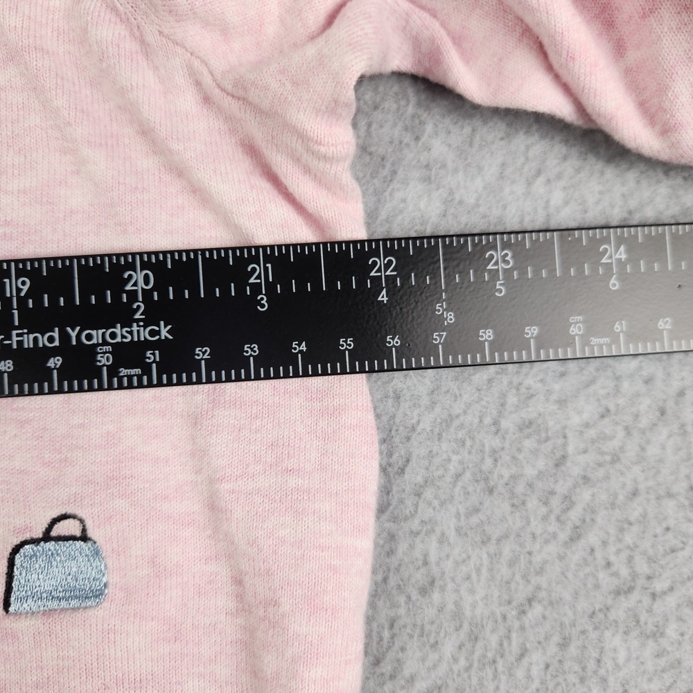 Talbots Sweater Women 1X Pink Paris Embroidered Pullover 3/4 Sleeve Cotton Blend - Picture 4 of 8